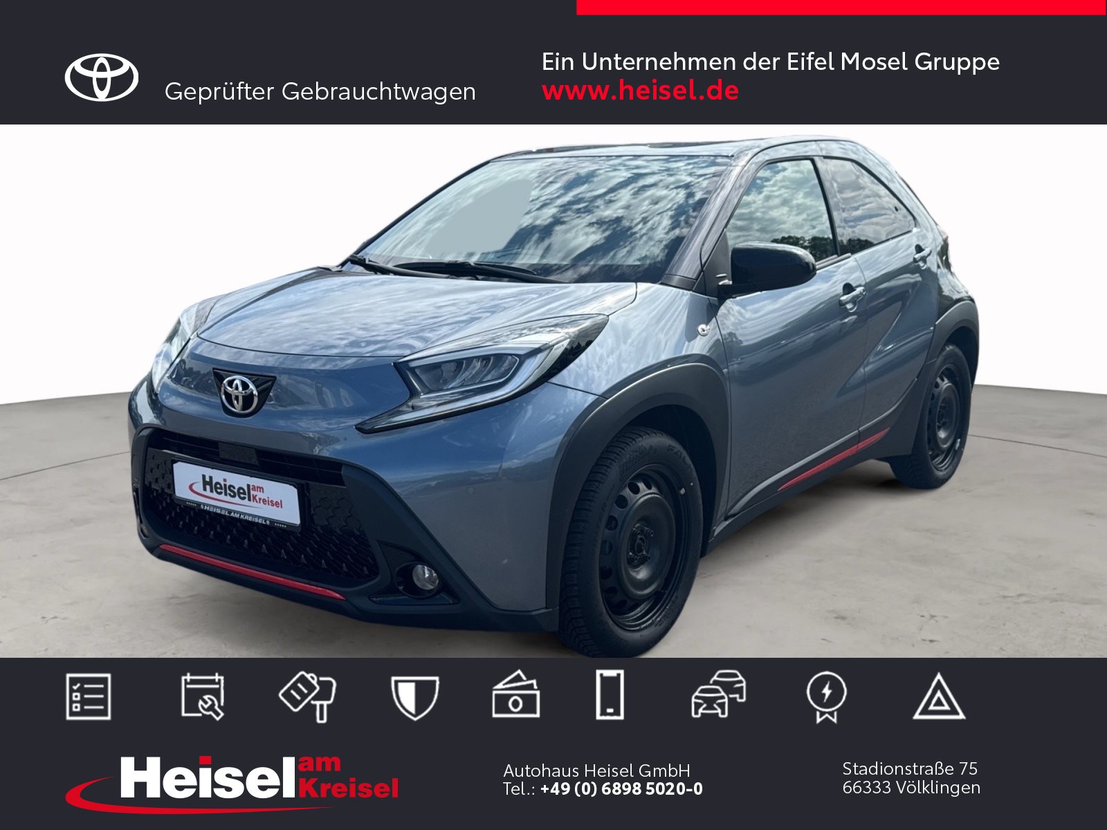 Foto 1 - Toyota Aygo X Undercover Automatik -- Standort Völklingen --, Celestite Grey (1K3)/ Grey Metallic (1G3)
