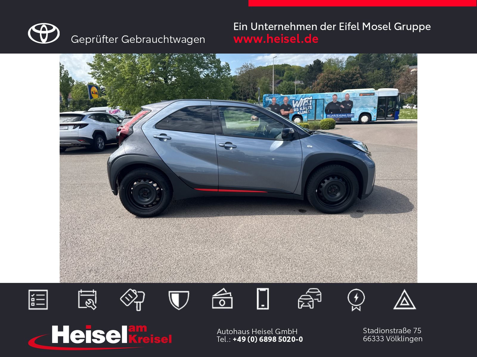 Foto 1 - Toyota Aygo X Undercover Automatik -- Standort Völklingen --, Celestite Grey (1K3)/ Grey Metallic (1G3)