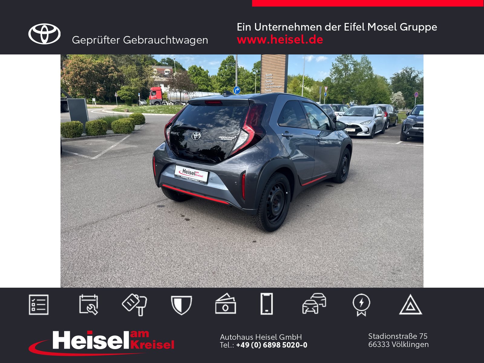 Foto 1 - Toyota Aygo X Undercover Automatik -- Standort Völklingen --, Celestite Grey (1K3)/ Grey Metallic (1G3)