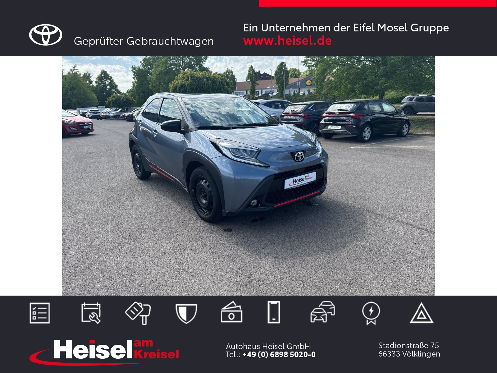 Foto 1 - Toyota Aygo X Undercover Automatik -- Standort Völklingen --, Celestite Grey (1K3)/ Grey Metallic (1G3)